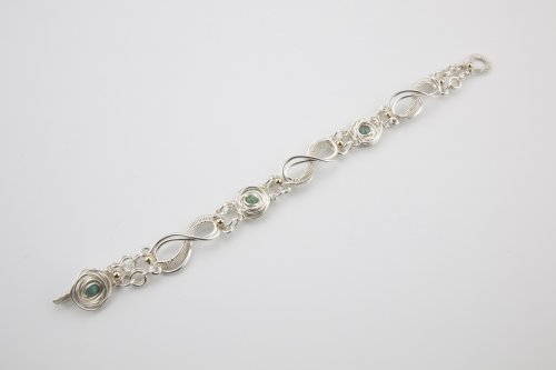 Susan Barzacchini's Infinity Rose Wire Bracelet - Assembling the Bracelet, Contemporary Wire Jewelry, Coiling, Coiling Wire, Wire Coiling, use the chain-nose pliers to move them left or right.